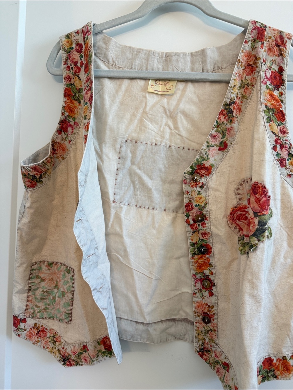 Paperlace funky floral vest - Picture 7 of 9